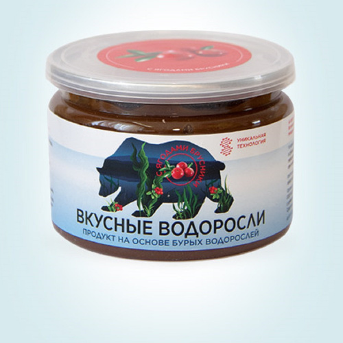 Вкусные водоросли с ягодами брусники